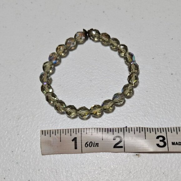 Elegant Faceted Crystal Beaded Stretch Bracelet AB Finish Fashion Jewelry Women - Picture 3 of 3